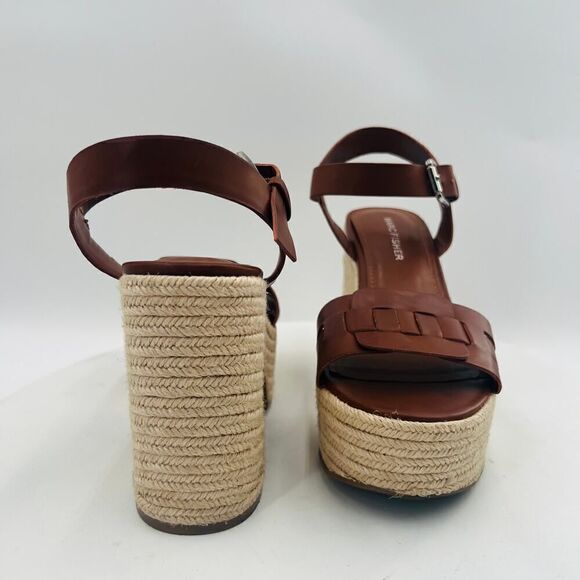 Marc Fisher Viga Espadrille Platform Brown Sandal Size 8.5 - Picture 9 of 11